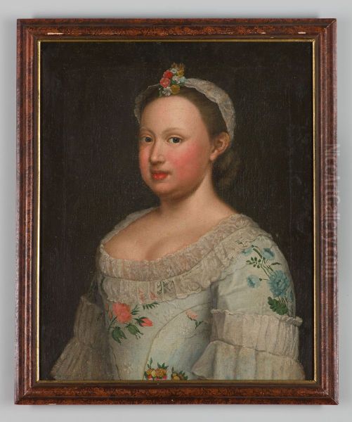 Portret van Carolina van Oranje-Nassau Oil Painting by Tethart Philipp Christian Haag