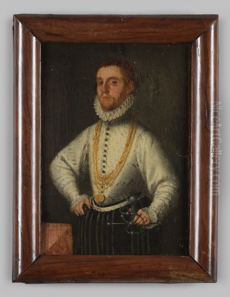 Portrait of Dirk van Dorth (?-1583) Oil Painting by Geldersch Landschap en Kasteelen
