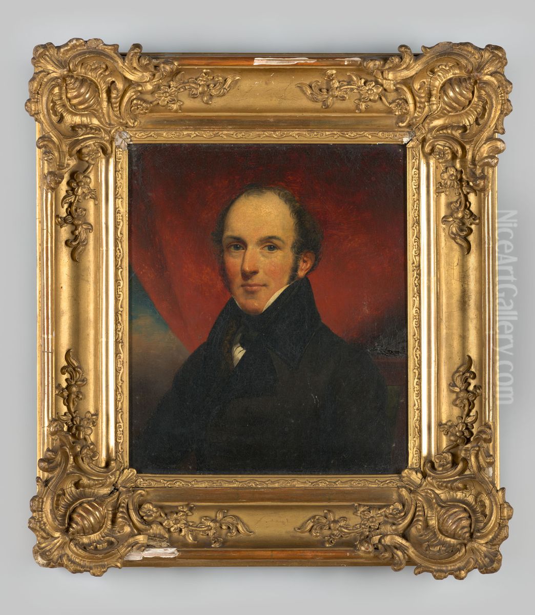 Portrait of a man, probably Ernst Louis van Tuyll van Serooskerken (1801-1860) Oil Painting by Geldersch Landschap en Kasteelen