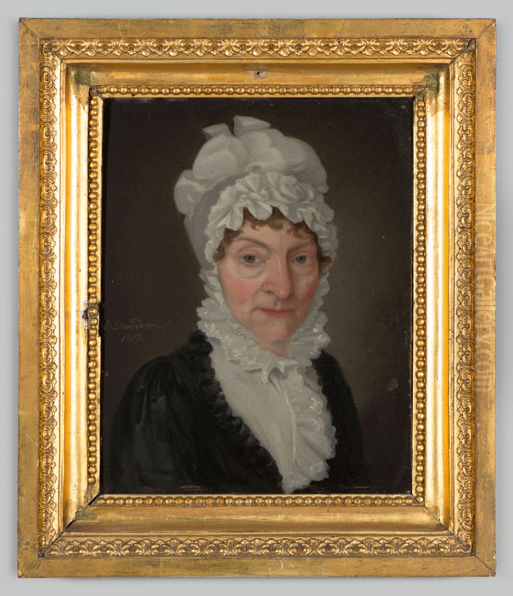Portrait of mogelijk Wilhelmina Johanna Lebuina van Fridagh ( -1817) Oil Painting by Ezechiel Davidson