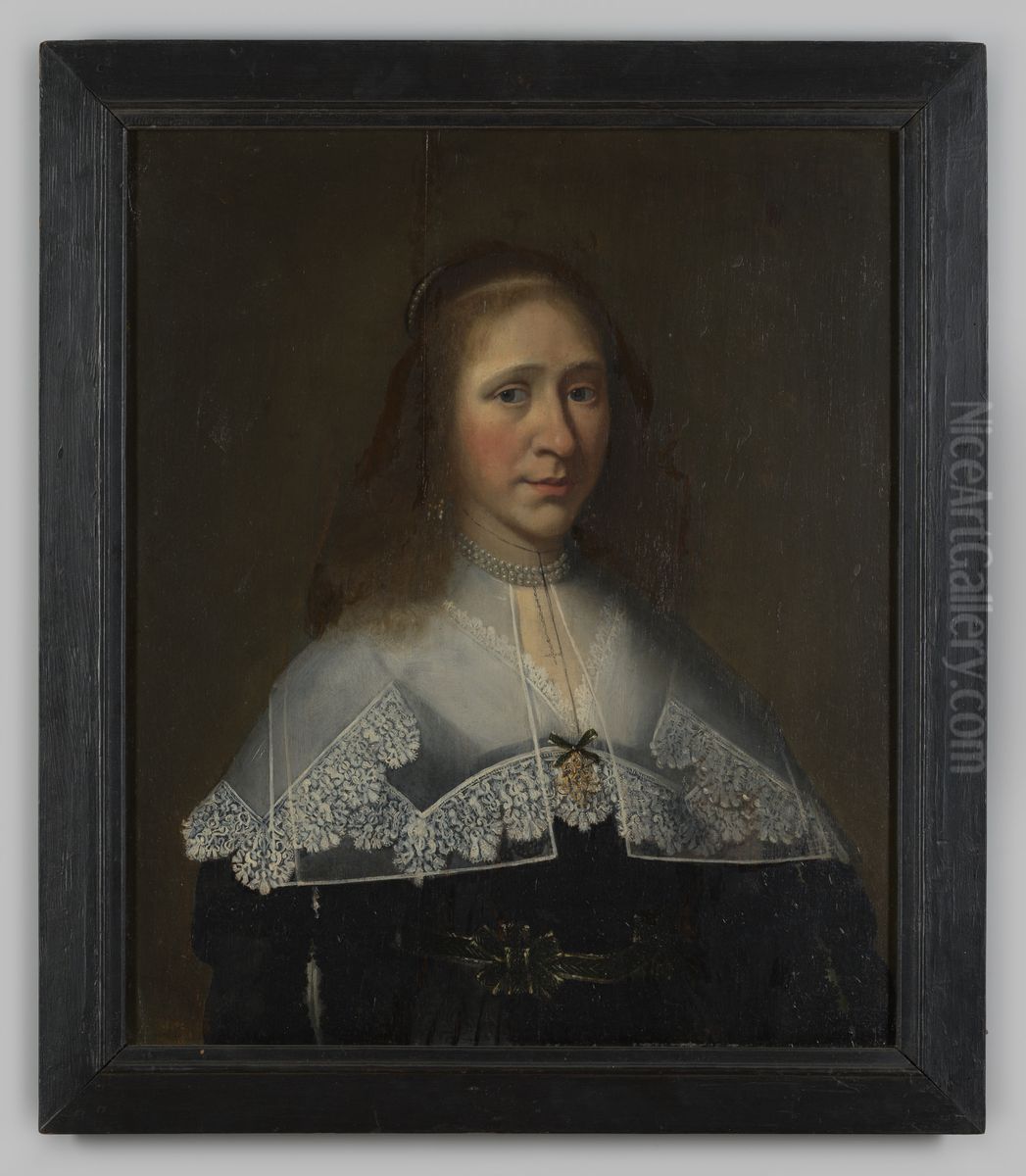 Portret van een vrouw, mogelijk Alegunda van Juckema Oil Painting by Geldersch Landschap en Kasteelen