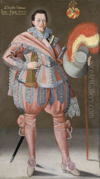 Portratt, man Oil Painting by Georg Gunther Kraill