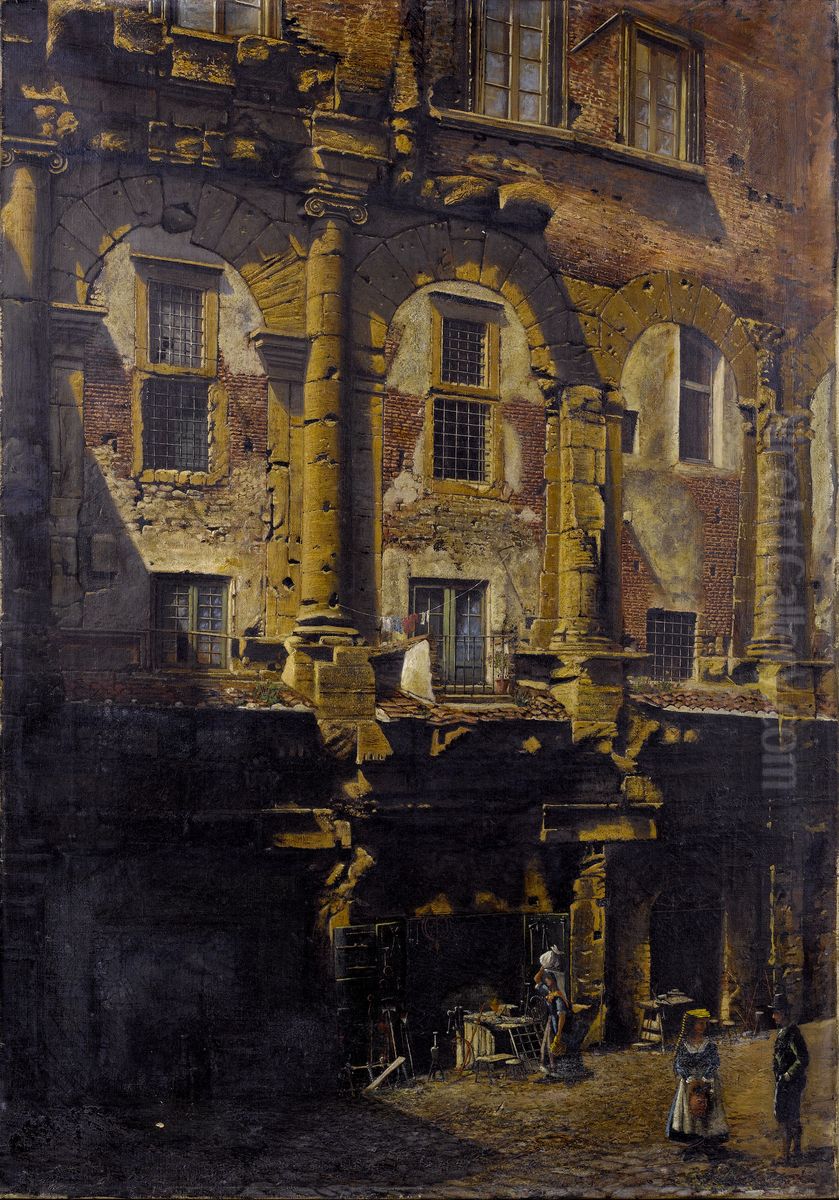 Teatro di Marcello,Rome. Oil Painting by unknown