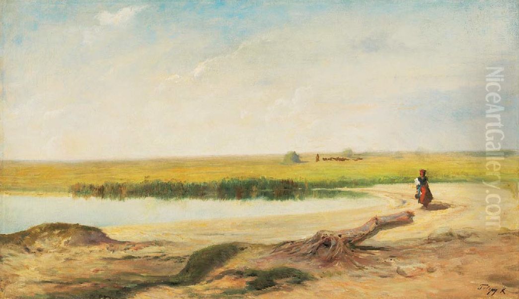 The Great Hungarian Plain Oil Painting by Karoly Telepy The Great Hungarian Plain Oil Painting by Karoly Telepy