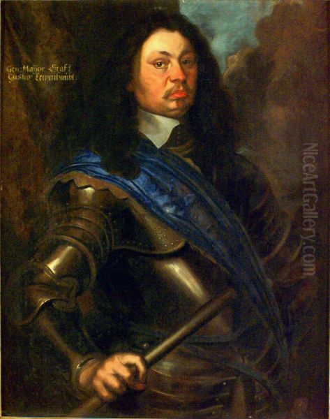 Portratt av Faltmarskalken greve Gustav Adolf Lewenhaupt, 1619-1656 Oil Painting by Matthaus the Elder Merian