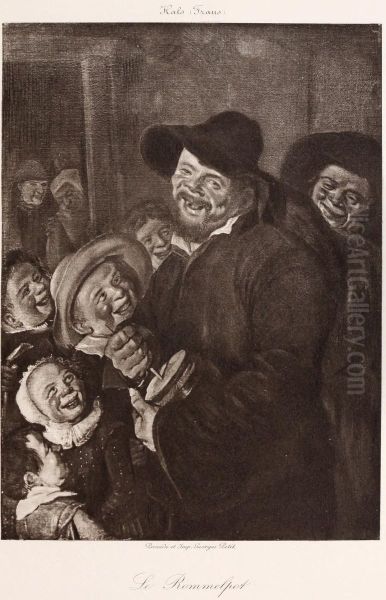 The Rommelpot Player Oil Painting by Frans Hals