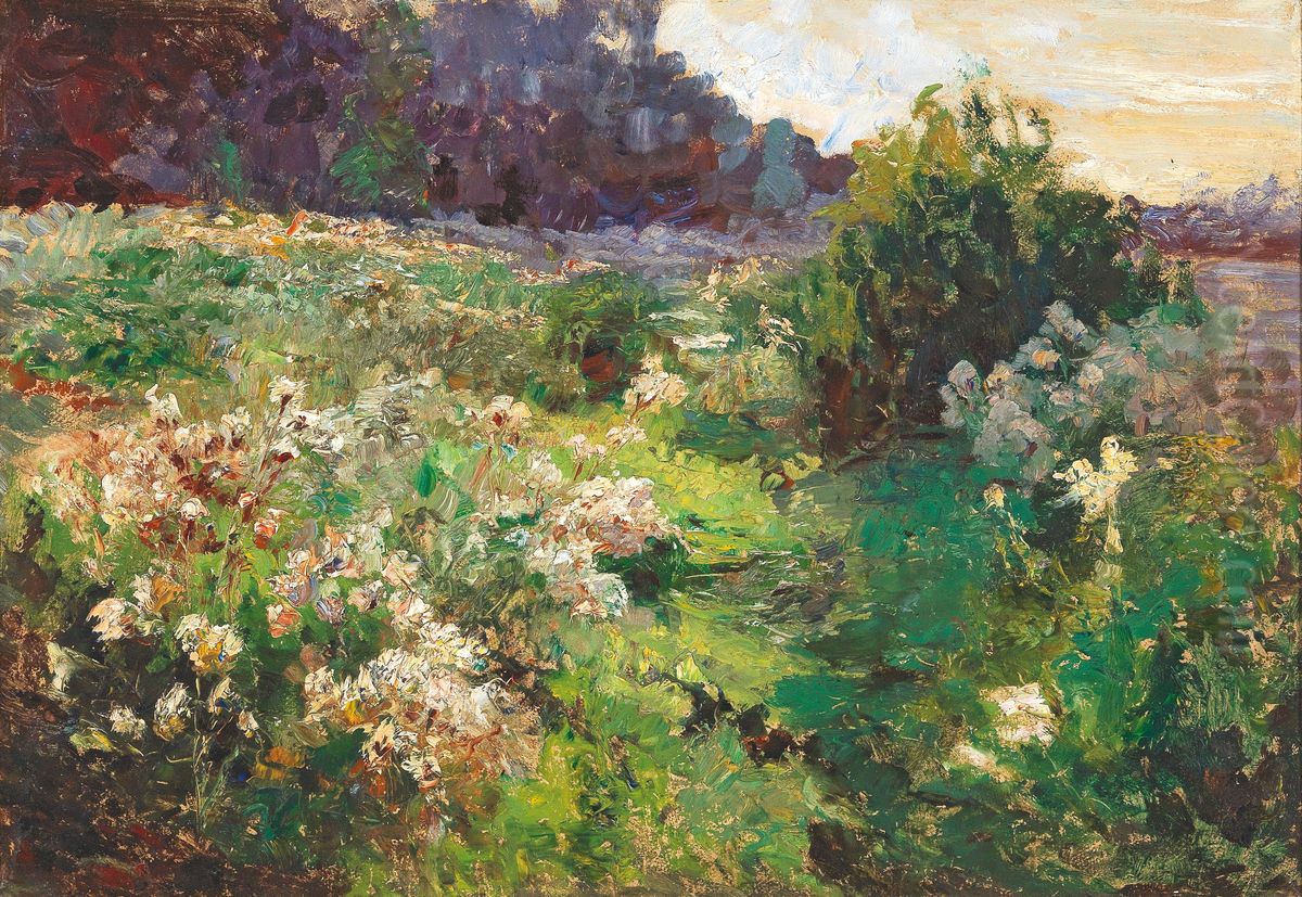 Meadow Oil Painting by Olga Wisinger-Florian