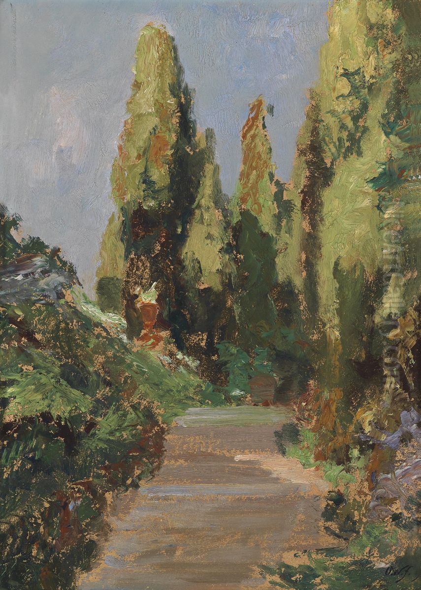 Parklandschaft Oil Painting by Olga Wisinger-Florian
