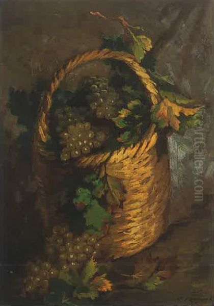 Panier De Raisins. Oil Painting by Moustafa Farroukh