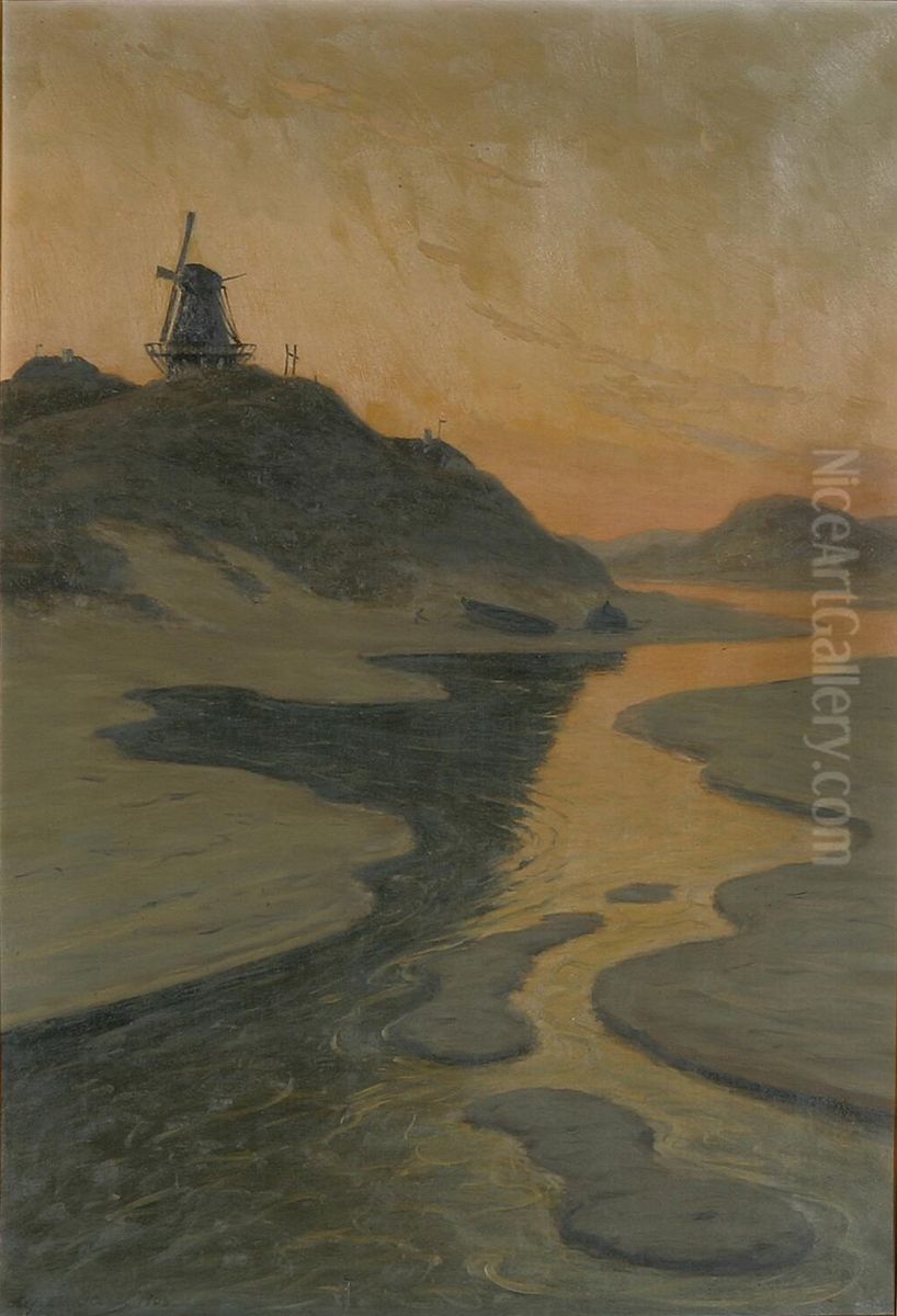 Sunrise at Lonstrup. Oil Painting by Alfred Olsen
