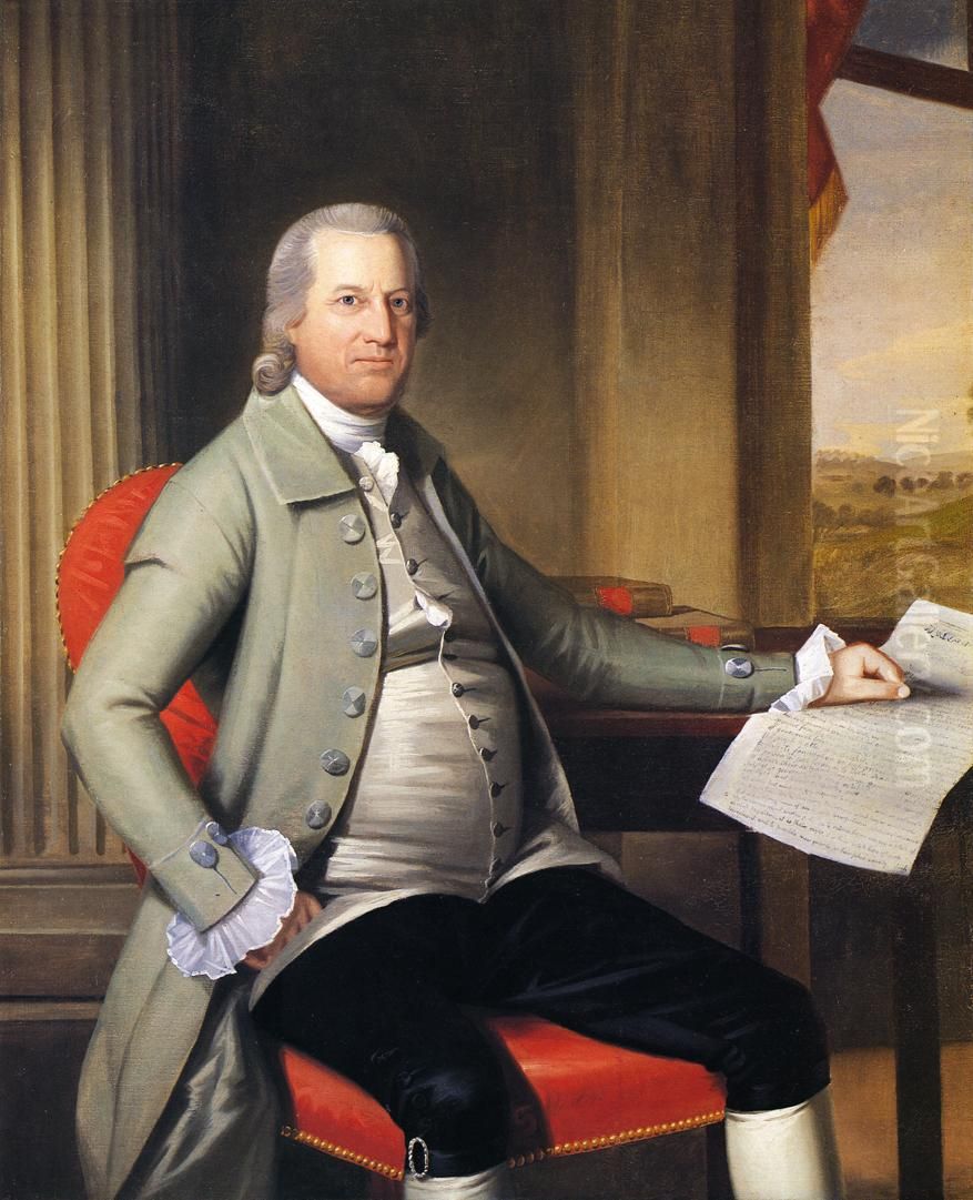 Portrait of Connecticut Founding Father Oliver Wolcott Oil Painting by Ralph Earl