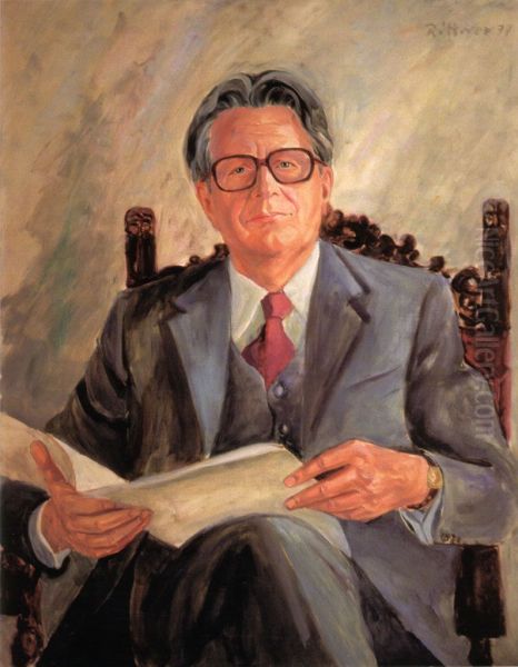 Hans-Jochen Vogel Oil Painting by Gunter Rittner