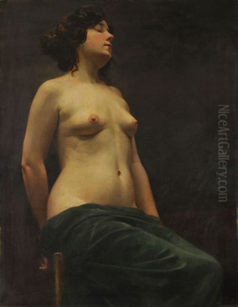 Female nude Oil Painting by Vojtech Hynais