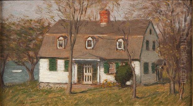 Little House by the River Oil Painting by unknown