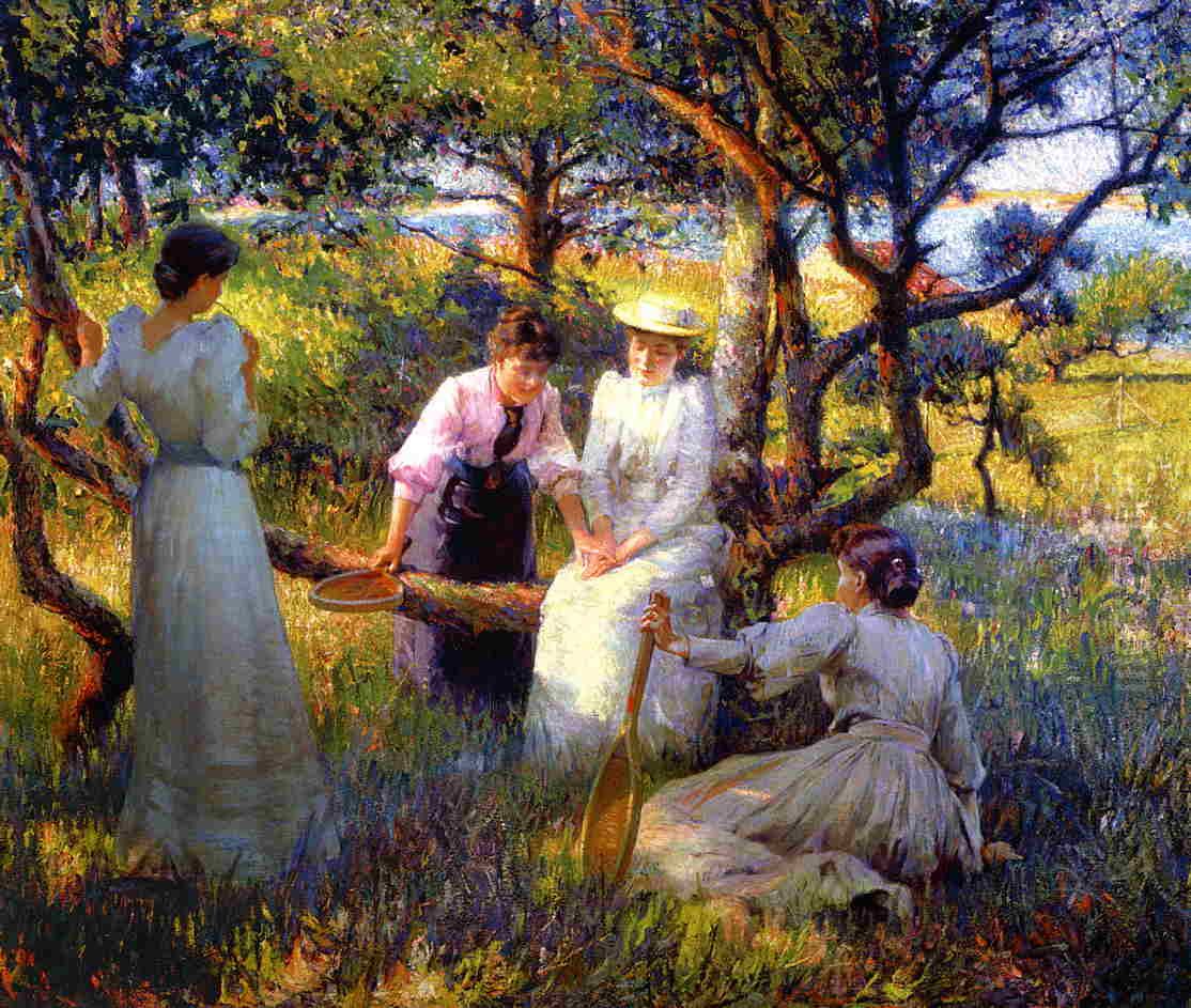 The Ring Oil Painting by Robert Vonnoh