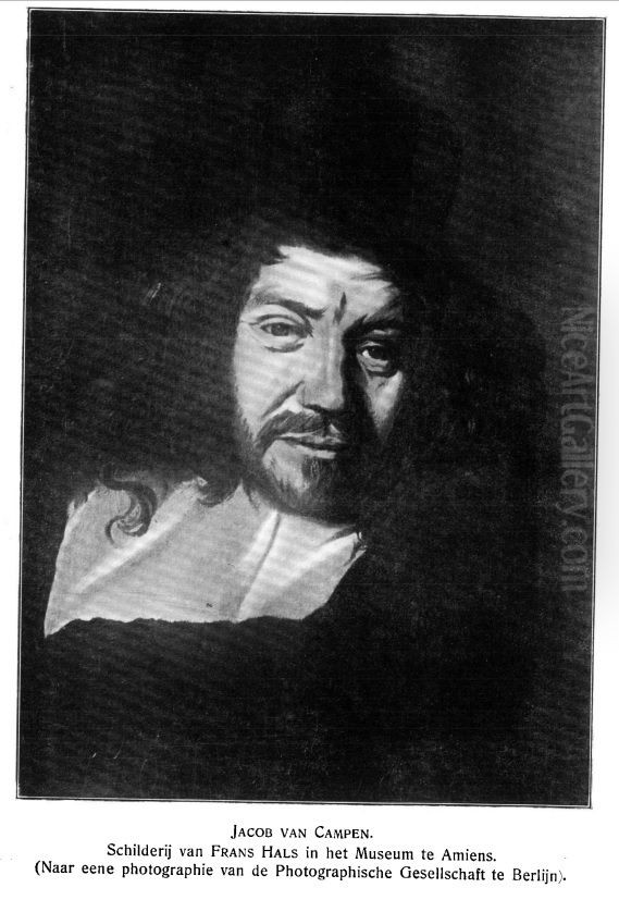 Een portret van Jacob van Campen Oil Painting by Frans Hals