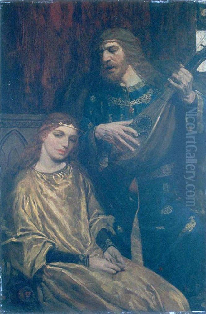 Then Sang Sire Edward Oil Painting by Howard Pyle