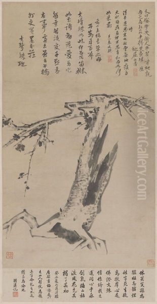 <<zhu da mei hua zhou>> Oil Painting by Bada Shanren