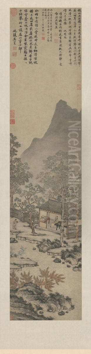 <<chen zhou gui hua shu wu zhou>> Oil Painting by Shen Zhou