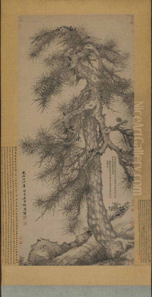 <<chen zhou song shi tu zhou>> Oil Painting by Shen Zhou