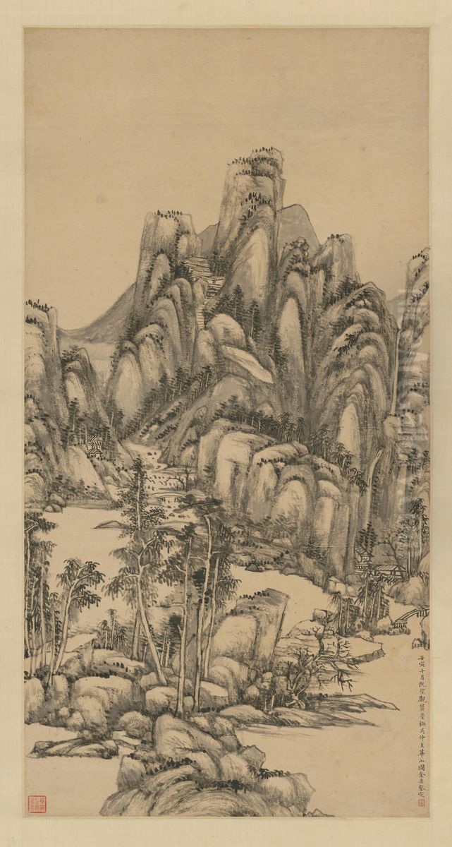 <<wang yuan qi hua shan zhou>> Oil Painting by Wang Yuanqi