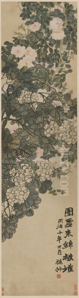 <<zhao zhi qian hua hui tiao ping>> Oil Painting by Zhao Zhiqian