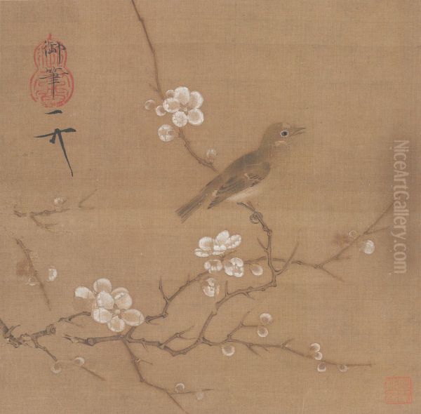 <<zhao ji mei hua xiu yan dan ye>> Oil Painting by Emperor Huizong of Song