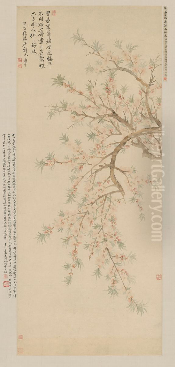 <<yun shou ping tao hua tu zhou>> Oil Painting by Yun Shouping <<yun shou ping tao hua tu zhou>> Oil Painting by Yun Shouping