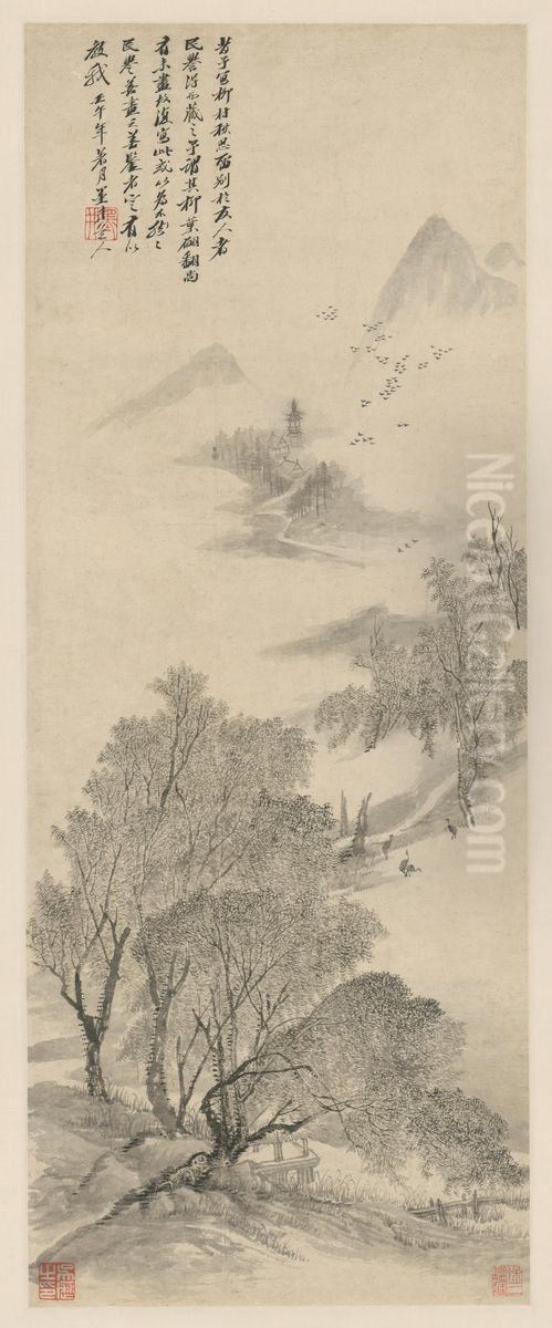 <<wu li liu cun qiu si tu zhou>> Oil Painting by Wu Li