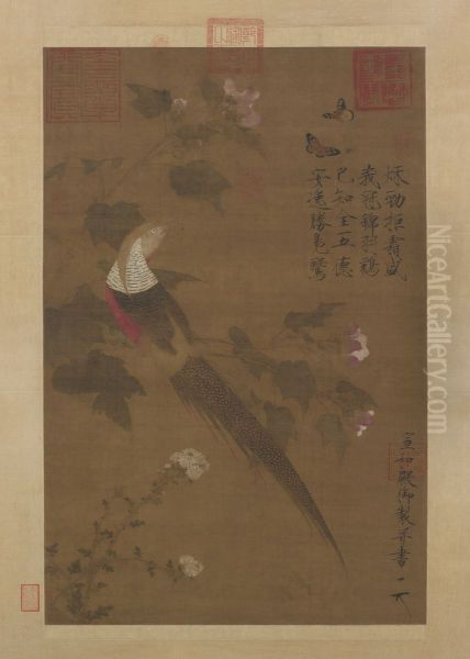 <<zhao ji fu rong jin ji tu zhou>> Oil Painting by Emperor Huizong of Song