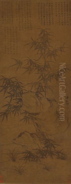 <<zhao meng fu zhu shi tu>> Oil Painting by Zhao Mengfu