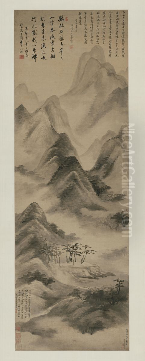 <<wang hui cha shi biao jiao lin yan yu tu zhou>> Oil Painting by Wang Hui