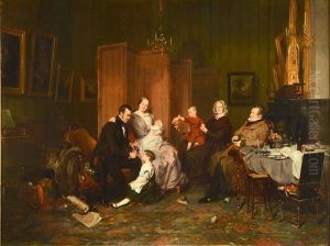 Portrait of Isaac Lambertus van den Berch (1811-1879) with his family and his parents in law