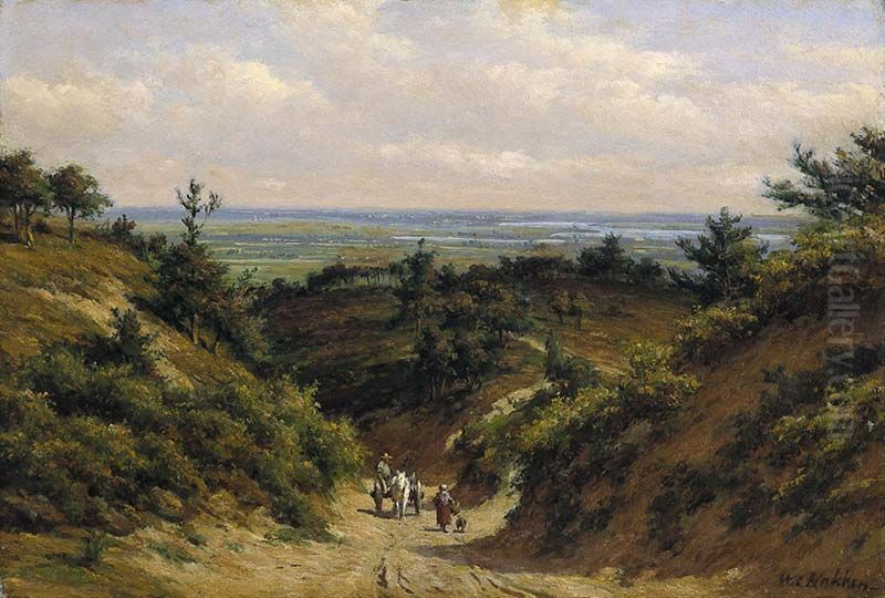 Gezicht op de Ooijpolder vanaf de Holleweg bij Berg en Dal Oil Painting by Willem Carel Nakken