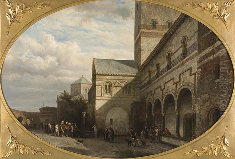 Het Valkhof te Nijmegen in het jaar 800 Oil Painting by Cornelis Springer