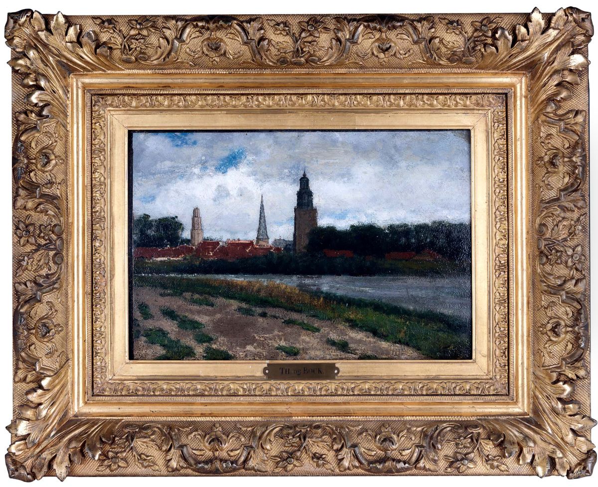 Gezicht op Zutphen Oil Painting by Theophile Emile Achille De Bock