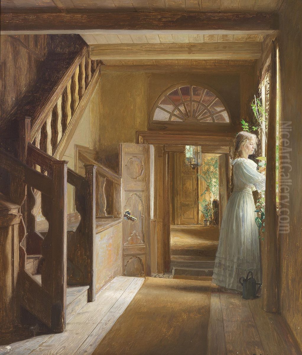 Interior. Oil Painting by Georg Achen