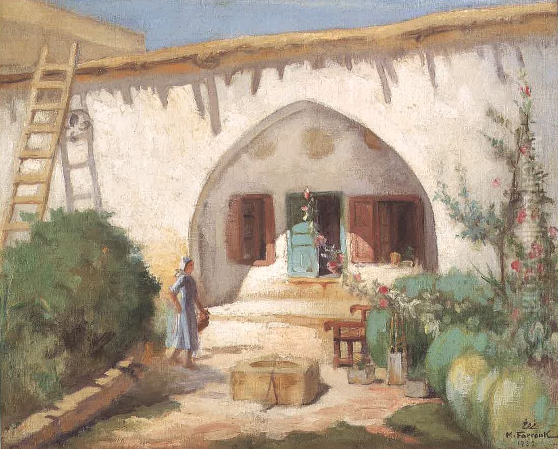 Maison A Qab Elias. Oil Painting by Moustafa Farroukh