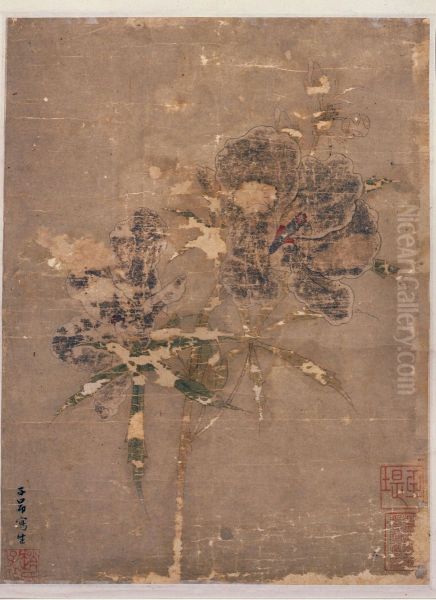<<zhao meng fu kui hua tu zhou>> Oil Painting by Zhao Mengfu