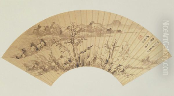 <<li liu fang shan shui tu shan ye>> Oil Painting by Li Liufang