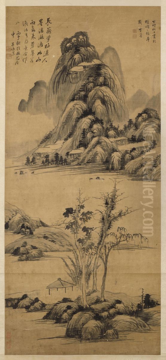<<li liu fang tan yuan mo xi tu zhou>> Oil Painting by Li Liufang