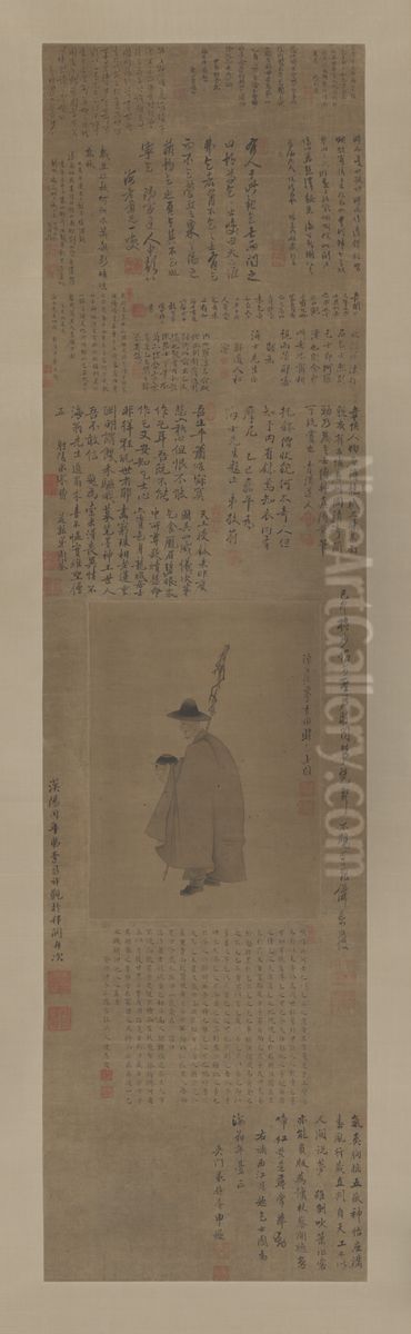 <<chen hong shou qi shi tu zhou>> Oil Painting by Chen Hongshou