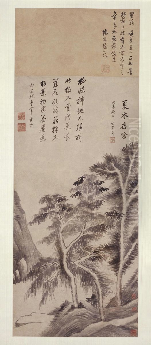 <<dong qi chang xia mu chui yin tu zhou>> Oil Painting by Dong Qichang