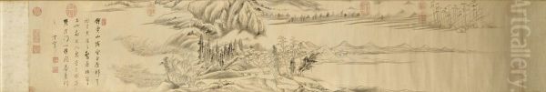 <<dong qi chang zhong jia shan yin wang ping yuan cun jing tu juan>> Oil Painting by Dong Qichang