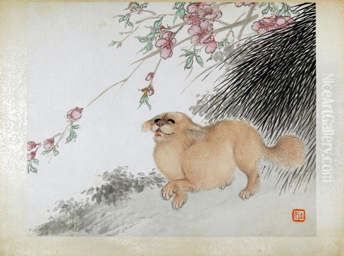 <<ren yu shi er sheng xiao tu ce--gou>> Oil Painting by Ren Yu <<ren yu shi er sheng xiao tu ce--gou>> Oil Painting by Ren Yu