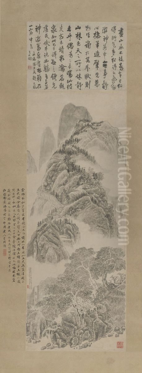 <<wang duo xi shan zi cui tu zhou>> Oil Painting by Wang Duo