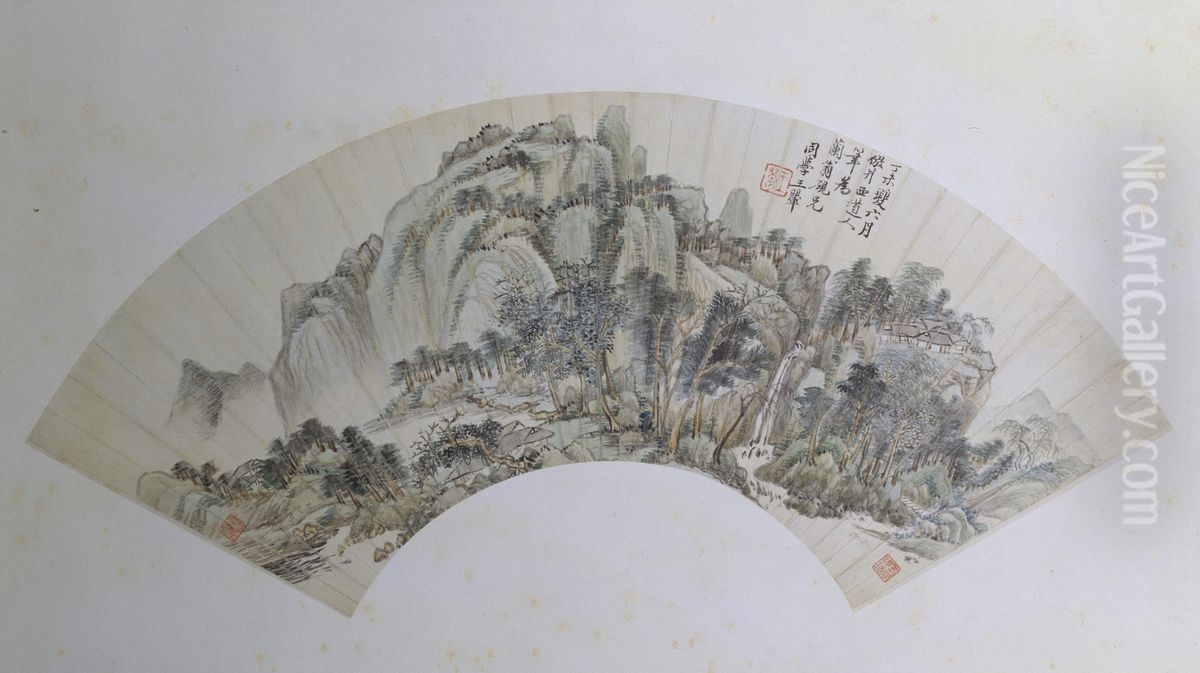 <<wang hui shan shui tu shan ye>> Oil Painting by Wang Hui