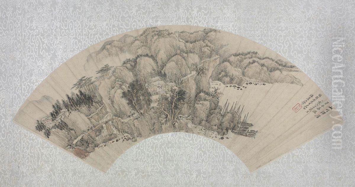 <<wang hui shan chuan hun hou tu shan ye>> Oil Painting by Wang Hui