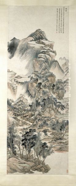 <<wang hui fang huang gong wang shan shui tu zhou>> Oil Painting by Wang Hui