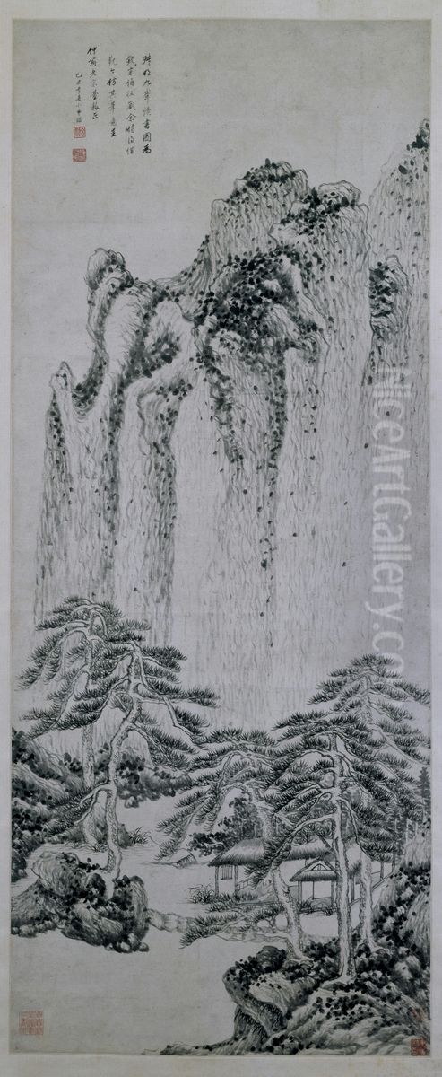 <<wang jian jiu feng du shu tu zhou>> Oil Painting by Wang Jian